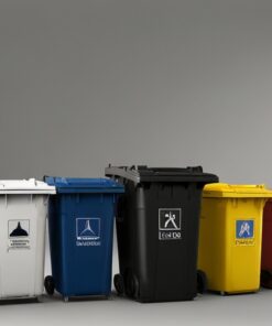 120L brown wheelie bin