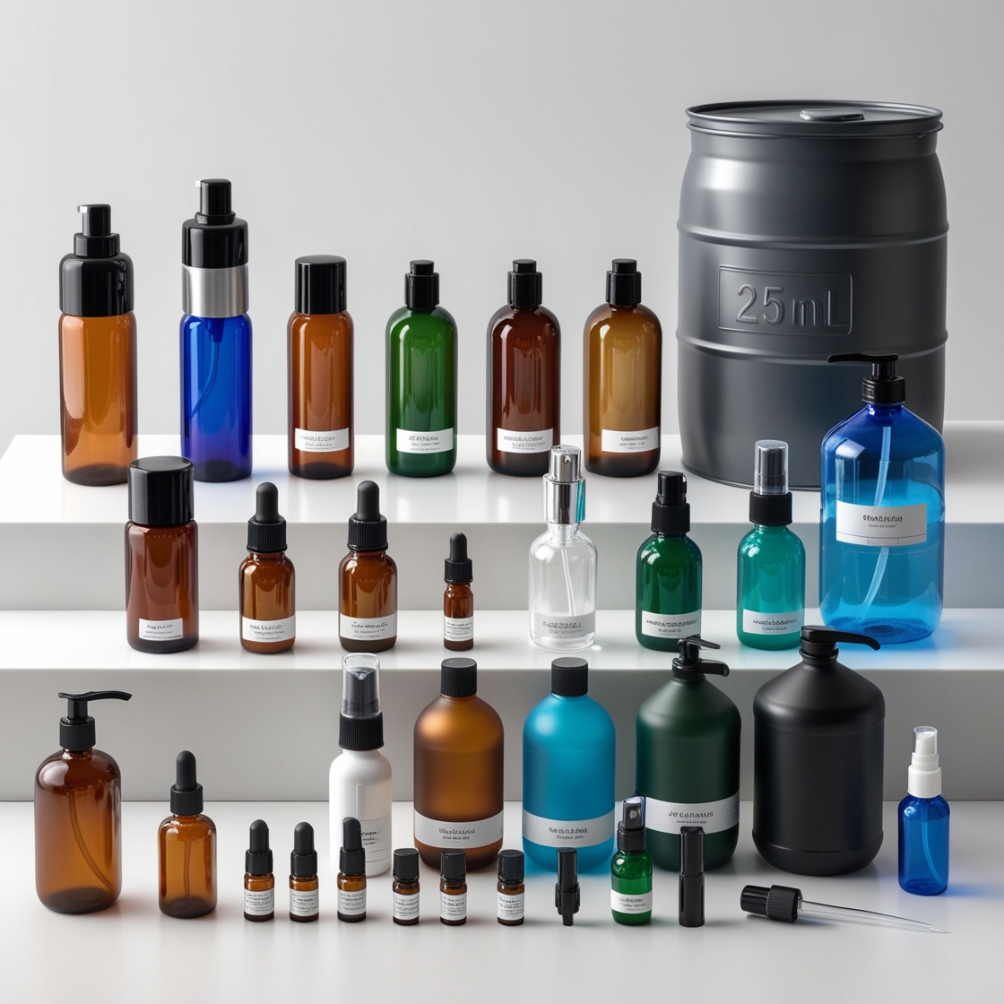 1000ml Blue Glass Bottle with Screw Cap