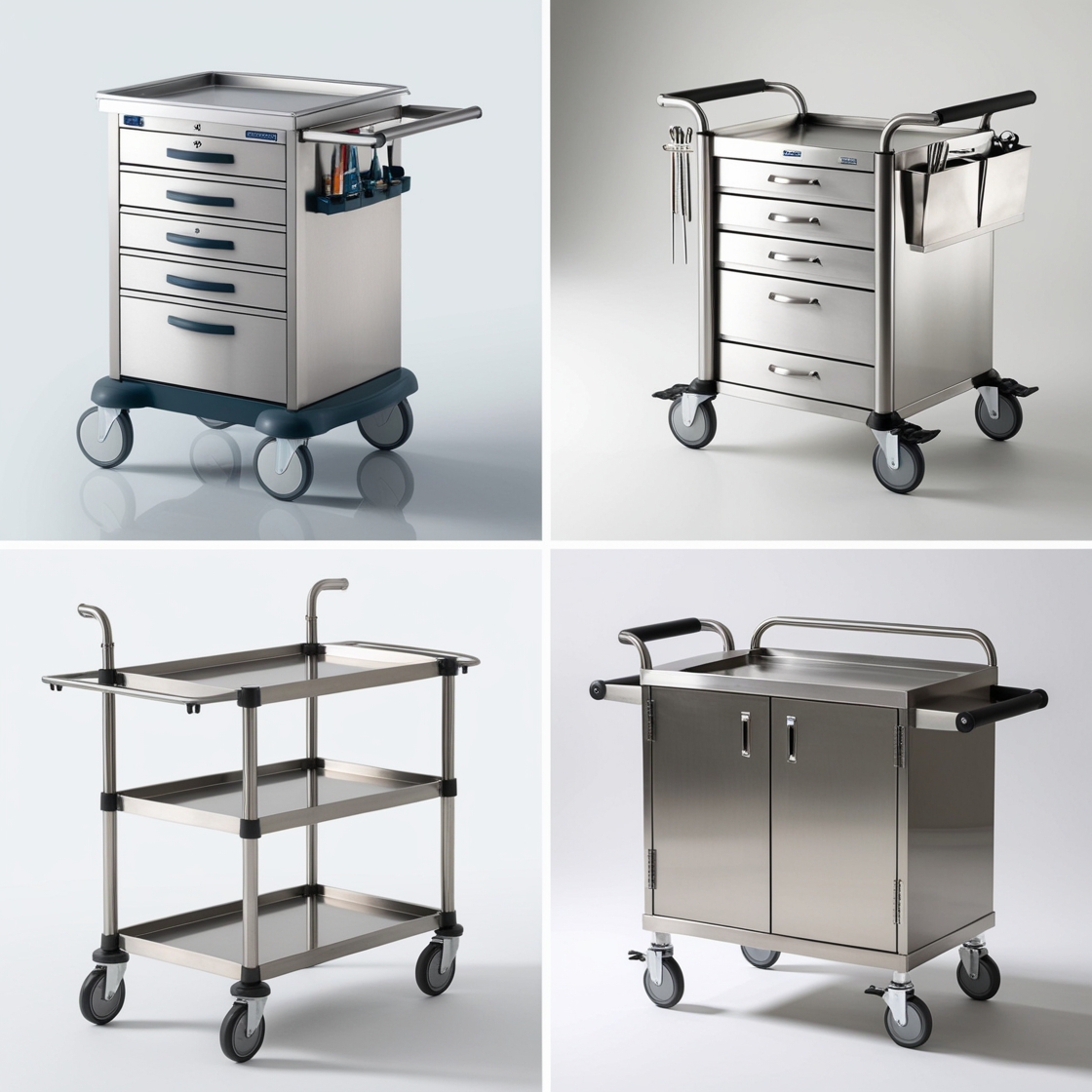 Large size dressing/ Washing/ plaster trolley _ Stainless steel