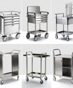 stainless steel medical instrument trolley