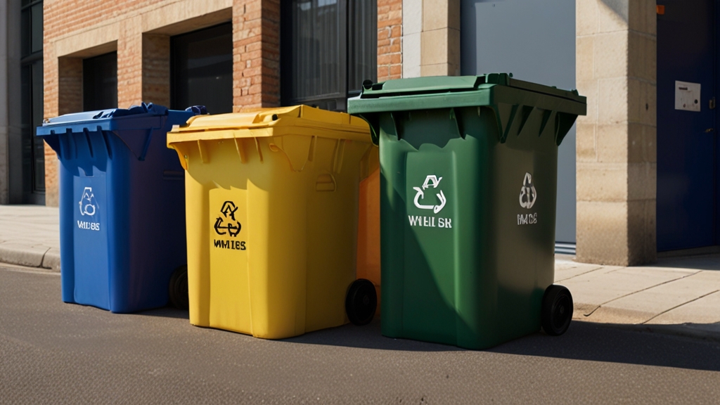 660L white wheelie bin