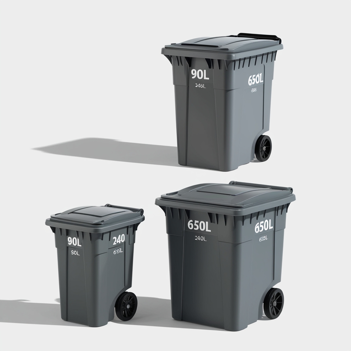 360 litre black wheelie bin