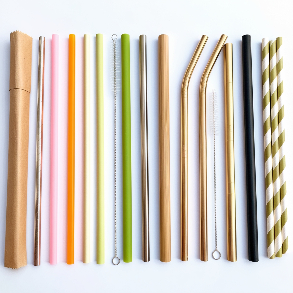 black wrapped straws