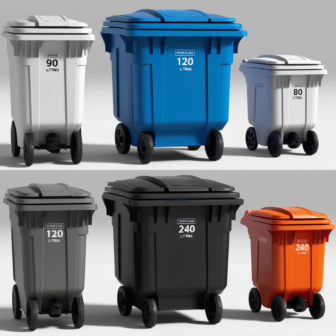 550 litre plastic wheelie bins