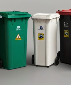 240L red wheelie bin