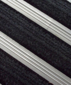 Heavy Duty Mat System - Dm Aluminium Linking Joints - Woven Brush Insert - 3mm Foam Backing - 12mm High - per m2 - Charcoal - DMA010002