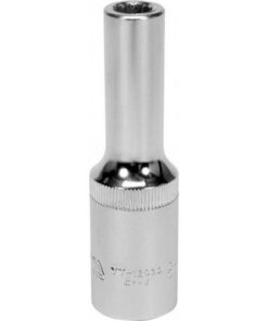 Bi-hex Deep Socket - 12 Point - Chrome Vanadium - 1/2" Connector - 76mm Length - 8mm - YT-12930