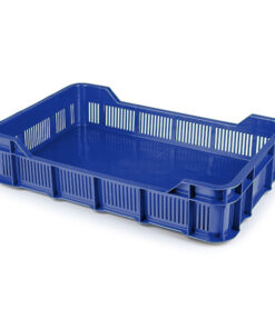 Berry Crate - Plastic Catering Box - Solid Base and Vented Sides - 53 x 35.5 x 11.5 cm - Virgin Material - HACCP - PI-430-SolidB-virgin