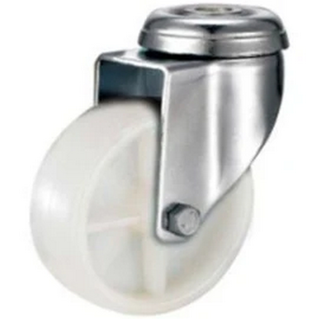 Castor Wheels - Polypropylene - Bolt Hole - Swivel - White - 50mm - TOOC401