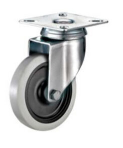 Castor Wheels - Thermoplastic Rubber - Top Swivel - Fixed Plate - 65mm - TOOC504