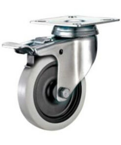 Castor Wheels - Thermoplastic Rubber - Top Swivel - Fixed Plate - 65mm - TOOC520