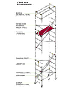 Narrow Span Tower - 1850 x 900 x 6200mm - NST6200