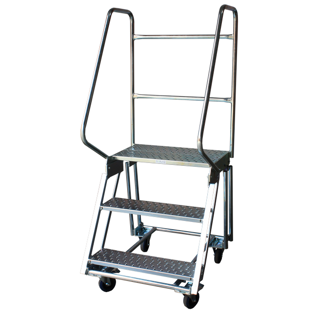 Mobile Safety Step Ladder - Mounty Rollstep - 3 Step - 1.575m High - MLH03