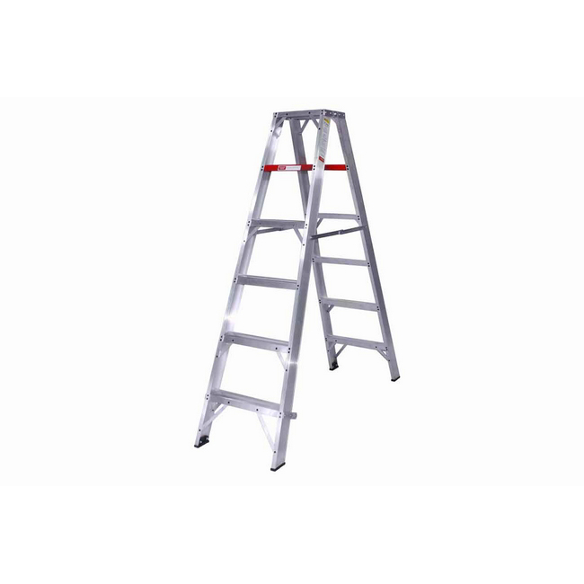 Stepladder - Heavy Duty Double Sided Aluminium - 6 Steps - 1.8m - LASD6