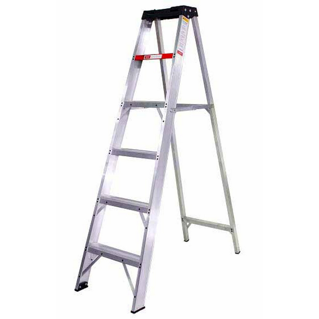 Stepladder - Industrial Heavy Duty A-Frame Aluminium - 14 Steps - 4.2m - LAS14