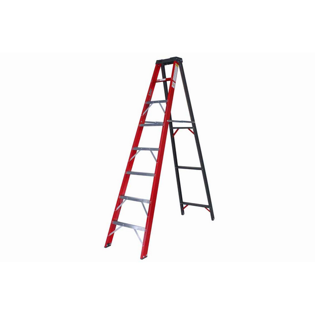Fibreglass Single Sided Ladder - Industrial A-Frame - 4 Steps - 1.2m - FGS4