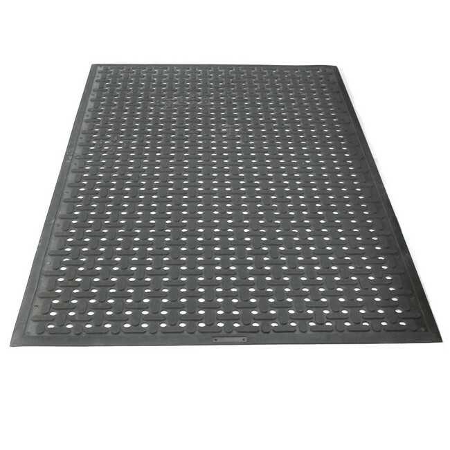 Rubber Mat - K-Mat Anti-Microbial Anti-Slip Drainage - 290 x 85 x 0.9 cm - Black - KM010002