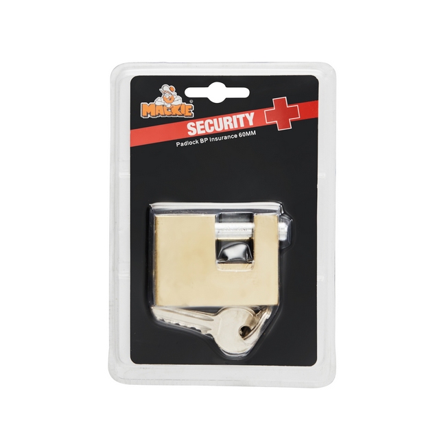 Brass Padlock - Steel - Insurance - 60mm - 97030047