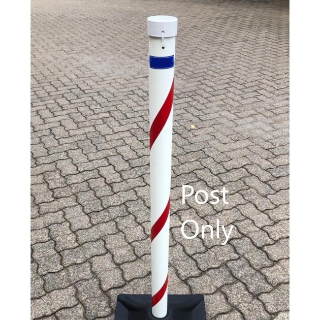 Queueing Post - Plastic - Post Only - 100 x 5 (⌀) cm - White and Red - SXS025RWF