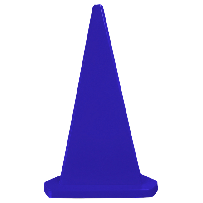 Safety Cone - Triangular - Hard Plastic - Parking Bollard - 100cm - Blue - MBOL1MB
