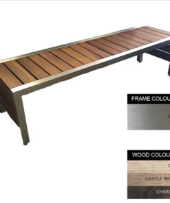 Mall Bench - Stainless Steel 304 and Wood - Bolt Down - 45x180x51cm - Colour Options - ML4242S