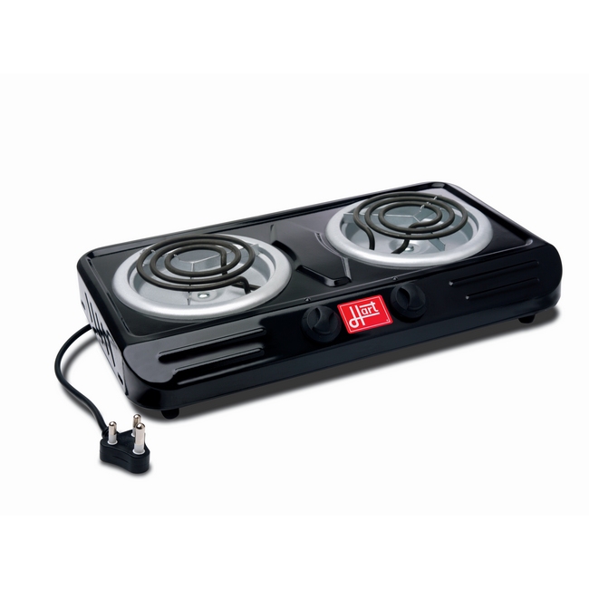 2 Plate Stove - Hart - Spiral - Black - 220-240V - Pack of 3 - 872000BL