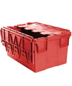 Plastic Crate - Hinged Lid - SABS Approved - 55L-Red - Pack of 80 - AT64315-red