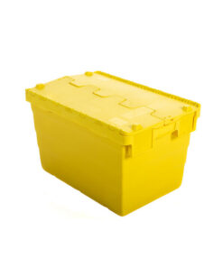 Crate - Security Container - Plastic ALC - Attached Hinged Lid - 18L - 40 x 30 x 24cm - Yellow - ALC-240-Yellow
