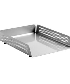 Single Letter Tray - Round Perforated Steel Range - Metal - 35 x 25 x 6.5 cm - Silver - 801SI
