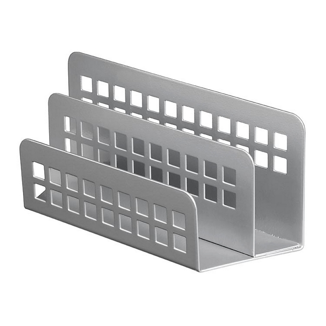 Letter Holder - Square Punch Steel Range - Metal - 7 x 20 x 8.5 cm - Silver - 428SI