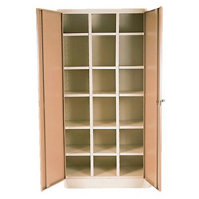 Pigeon Hole Cabinet with Doors - Steel - 18 Compartment - 180 x 90 x 45 cm - PH001-ivorykaroo