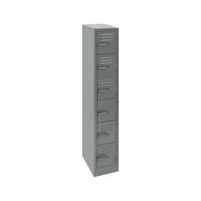 Steel Locker - Metal - 6 Tier - Six Door - 180 x 30 x 45 cm - LOC006-grey