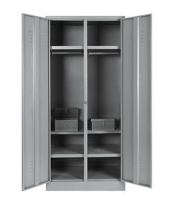 Steel Hostel Locker - Metal - with Money Box - Double - 180 x 79 x 52 cm - DHL03-grey