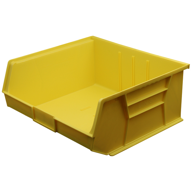 Stack & Hang Parts Storage Bin - Small Plastic Container - Size 8 - 37.5 x 42 x 18 cm - Yellow - BIN-8-YELLOW