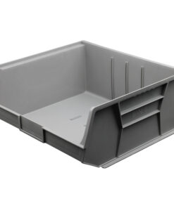 Stack & Hang Parts Storage Bin - Small Plastic Container - Size 8 - 37.5 x 42 x 18 cm - Grey - BIN-8-GREY
