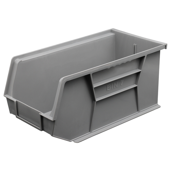 Stack & Hang Parts Storage Bin - Small Plastic Container - Size 7 - 37.5 x 21 x 18 cm - Grey - BIN-7-GREY