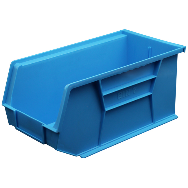 Stack & Hang Parts Storage Bin - Small Plastic Container - Size 7 - 37.5 x 21 x 18 cm - Blue - BIN-7-BLUE