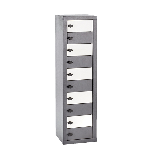 Tablet Locker - Steel - 10 Compartments - 81 × 30 × 45 cm - Grey - TABLET10