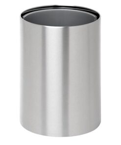 Steel Litter Bin - Wide - No Lid or Liner - Solid - 400 Ø x 600 (H) mm - Stainless Steel - 765SS