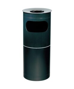 Plastic Ashtray Free Standing - With Stainless Steel Top With Opening - 240 Ø x 585 (H) mm - Colour Options - 636BL