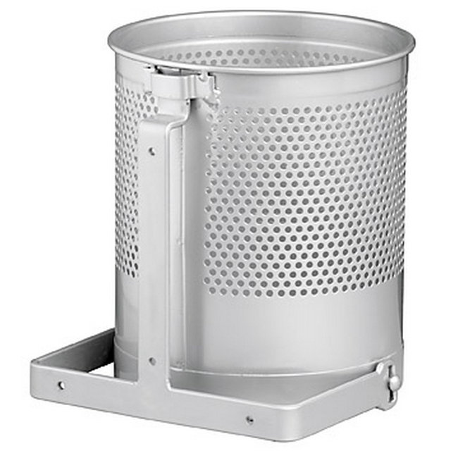 Waste Paper Bin - Wall Mounted - 250 Ø x 300 (H) mm - Silver - 590SI
