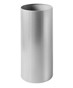 Steel Litter Bin - Fluted - 240 Ø x 600 (H) mm - Silver - 524SI