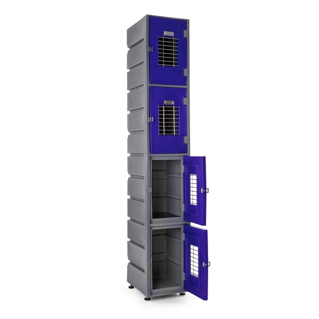 Plastic Locker - Mesh Door - HACCP Compliant - Flat Top - 4 Tier - LOCKER4MESH-FLAT
