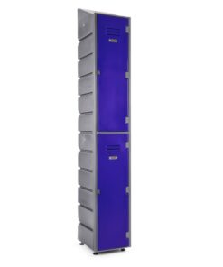 Plastic Locker - Solid Door - HACCP Compliant - Slanted Top - 2 Tier - LOCKER2SOLID-SLANT