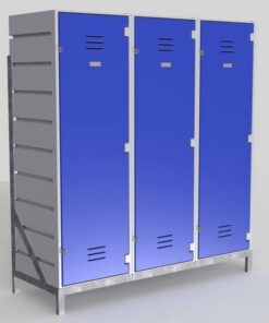 Plastic Sports Lockers on Frame - 3 x 1-Tier (3 Tiers) - HACCP - 3SLF