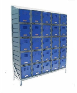 Plastic Food Lockers on Frame - 5 x 5-Tier (25 Tiers) - Slanted Top - HACCP - 25FF-SLANTED