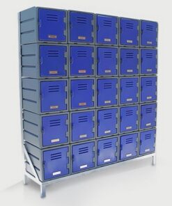Plastic Food Lockers on Frame - 5 x 5-Tier (25 Tiers) - Flat Top - HACCP - 25FF-FLAT