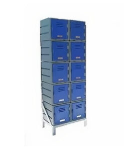 Plastic Food Lockers on Frame - 2 x 5-Tier (10 Tiers) - Flat Top - HACCP - 10FF-FLAT