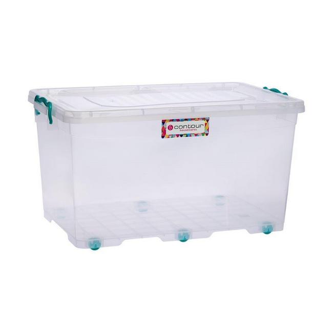 50L Clip and Lock Plastic Storage Box - Colour Options - Pack of 5