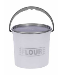 10L Plastic Bucket and Lid - Flour - Pack of 5